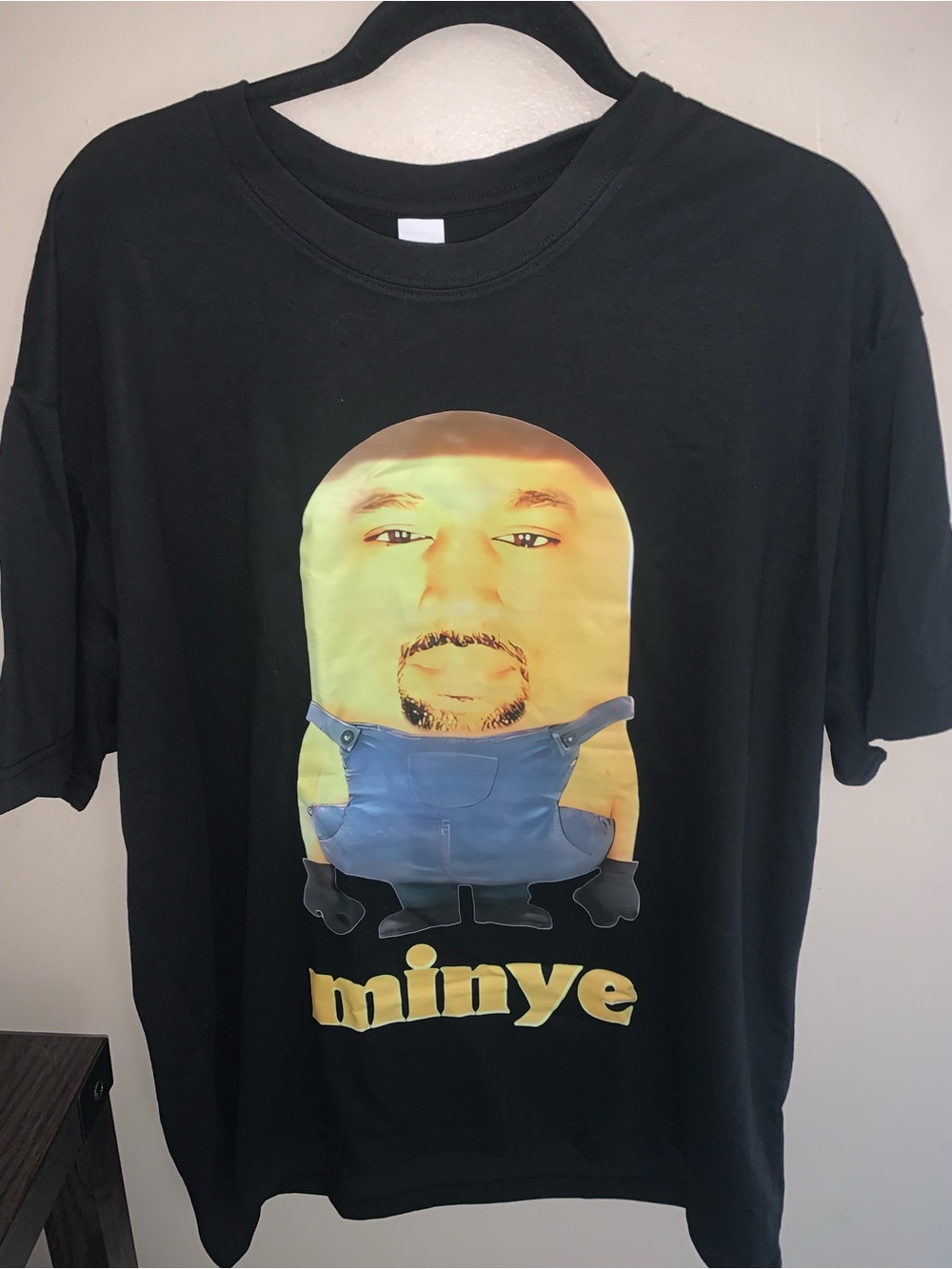 Black Graphic Short Sleeve Tee ft a Minion Kayne 😂